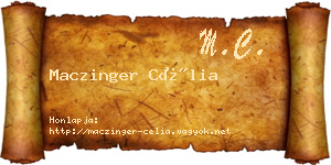 Maczinger Célia névjegykártya